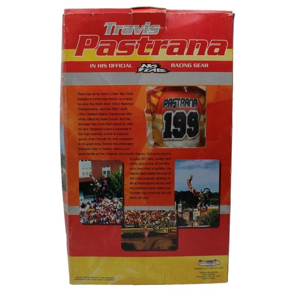 DreamCo Travis Pastrana MX All Stars Suzuki No Fear Freestyle 16in Doll Boxed - Picture 13 of 14